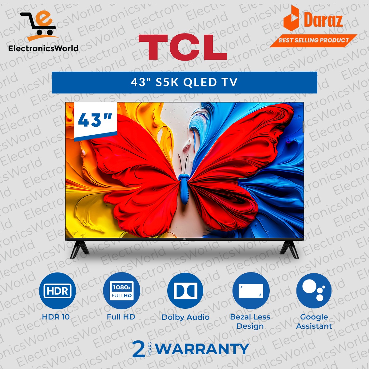 TCL S5K FHD QLED Google TV 43